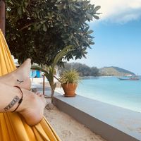 Relaxing in the hammock  at Foods & Roots in Koh Phangan