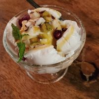 Coconut ice cream at Foods & Roots in Koh Phangan