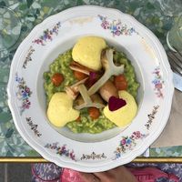 Green peas risotto  at Bleu Canard in Lille