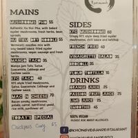 Menu at Khong Vegan Restaurant  in Da Nang