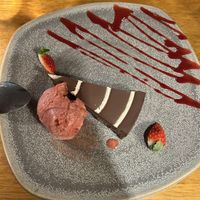 Vegan chocolate cake and sorbet #Veganuary at Davitt's in Kenmare