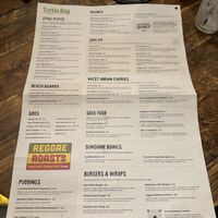 Updated menu - March 2024  at Turtle Bay in Leamington Spa