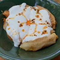 Börek with potatoes and almond joghurt   at Gabo Kitchen in Ankara