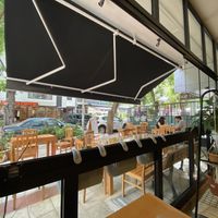 And a large relaxed space outdoors too, well shaded  at Gabo Kitchen in Ankara