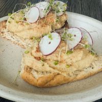 Hummus Toast 😍💚 at Mama Pacha in San Juan