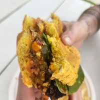 Chili burger at Mama Pacha in San Juan