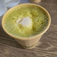 Matcha with coconut milk at Mama Pacha in San Juan