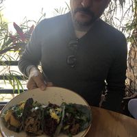 Tacos con tortilllas hechas a mano.  at Choclo y Maíz Cocina Vegana in Guadalajara