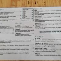 Carta at Choclo y Maíz Cocina Vegana in Guadalajara