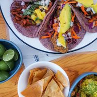 Tacos, Gucamole at Choclo y Maíz Cocina Vegana in Guadalajara