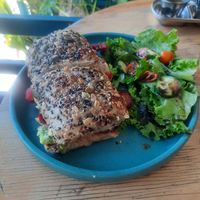 Choripan at Choclo y Maíz Cocina Vegana in Guadalajara