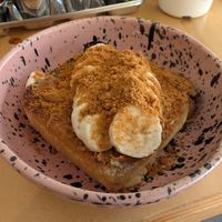 Lotus cookie French toast! at Choclo y Maíz Cocina Vegana in Guadalajara