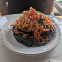 Tofu fish taco. So good! at Choclo y Maíz Cocina Vegana in Guadalajara