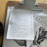 Taco menu — this is in addition to their regular menu! at Choclo y Maíz Cocina Vegana in Guadalajara