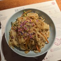 Rice noodles with tofu, edamame, carrots and mushrooms  at Hauser in St Moritz