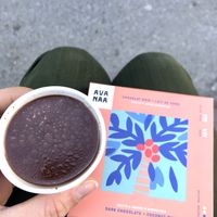 Hot chocolate + coco milk dark chocolate at Avanaa Chocolat in Montreal