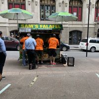 Busiest cart on the block.   at Sam's Falafel Cart in New York City