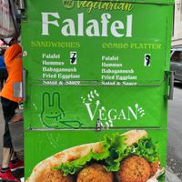 The mini menu at Sam's Falafel Cart in New York City