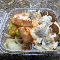 Falafel platter w/ hot sauce  at Sam's Falafel Cart in New York City