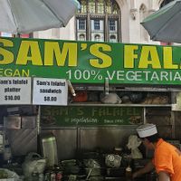 Look for that one exactly where it designated on map at Sam's Falafel Cart in New York City