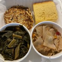 The Fresh Prince with a side of collard greens and cabbage   at Go Vegan Philly in Wilmington