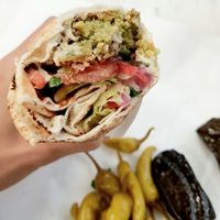 falafel sandwich - inside #Veganuary at Azzam in Berlin