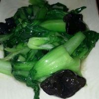 Bok Choi and Mushrooms at Bing Di Lian in Tianjin