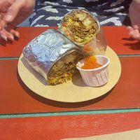The Philly Me burrito   at Tacos and Flipflops - Pop-up in Peterborough