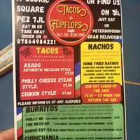 Menu  at Tacos and Flipflops in Peterborough