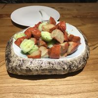 Cold “pork” and cucumber  at Yuanman in Tianjin
