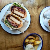 Korean BBQ Tofu & Jacket Potato Fries at Okra in Shrewsbury