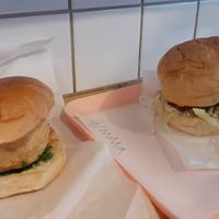 Doesn't look like much but these burgers tasted amazing! at Okra in Shrewsbury