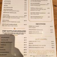Drinks menu at Foxes Cafe Lounge in Carlisle