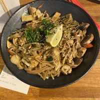 Rice noodles with Garlic and black pepper   at Wok On in Copenhagen
