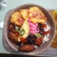 Vegan bowl ! Ps. Ordered additional tostones with avocado 🤩 to die for ! at Mayo Ketchup in St Louis