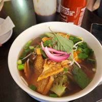 Vegan noodle soup (pho) at Madam Saigon Baguette in South Yarra