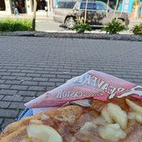Beaver tail with apple and cinnamon. Tastes better than it looks. at BeaverTails in Niagara Falls