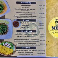 English  menu at An Lac Tam 2 in Da Nang