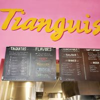 Menu at El Tianguis in San Diego