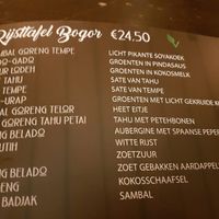 the ricetable (standardly vegetarian - replaced one dish with egg into dish with vegs) at Bandung in Den Bosch
