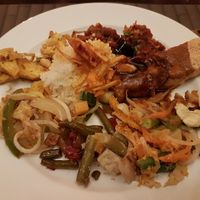 selection of the ricetable on plate at Bandung in Den Bosch