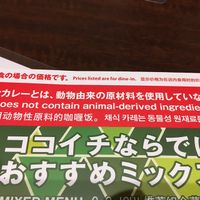 Vegetarian menu at Coco Ichibanya - Ekimotomachi in Okayama