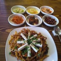 Yummi starters with veg. Udon at Kaya Korean in Dushanbe