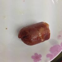 Fake Chinese sausage.  One order is one small sausage (the one in the picture is 1/3 of a sausage). at TiānYuán SùShí 天缘素食 in Dalian