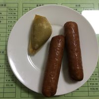 Sausages and ‘chicken’ leg - delicious! at TiānYuán SùShí 天缘素食 in Dalian