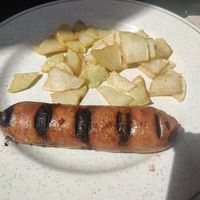 Butifarra heura con patatas at Carmen in Organya
