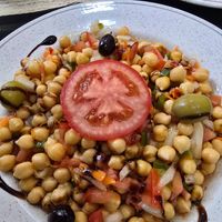 Entree: Chick peas at Carmen in Organya