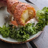 Korean cheese corn dog at Element Five in Berlin