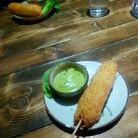 Corn dog, very cheesy at Element Five in Berlin
