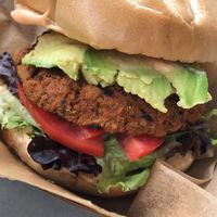 Sweet potato quinoa burger! ❤️ at Sweet Rose in Fall River